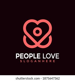 People Love Modern Logo Design Vector Illustration