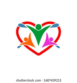 
People and love shape medical logo