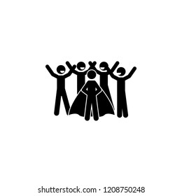 people love superhero icon. Element of superhero icon for mobile concept and web apps. Detailed people love superhero icon can be used for web and mobile
