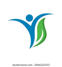 people loves nature logo vector icon illustration design 