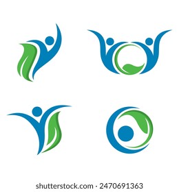 people loves nature logo vector icon illustration design 