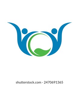 people loves nature logo vector icon illustration design 