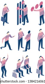 people low poly isometry for infographics