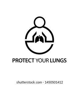 People with lungs icon. Concept of love your lungs .
