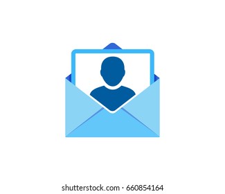 People Mail Icon Logo Design Element