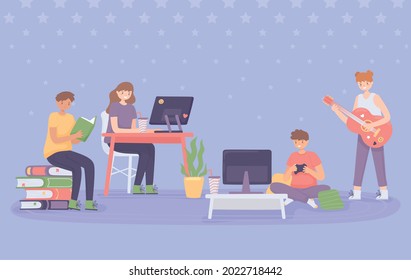 people making different activities and learning