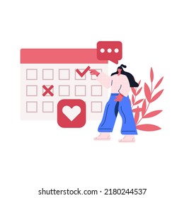 Personas haciendo una lista de verificación moderna con lápiz y portapapeles o tarea comercial. Concepto del calendario de planificación de los logros previstos. Ilustración vectorial plana aislada en fondo blanco