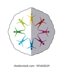 people making a star with their legs, vector illustraction design