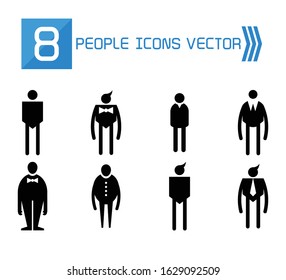 people, male icons vector set