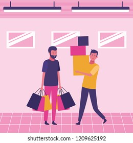 People at mall
