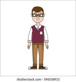 people, man with casual cloth with glasses avatar icon