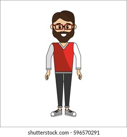 people, man with casual cloth and glasses avatar icon