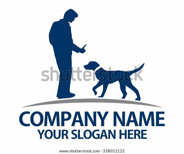 People Man Dog Logo Icon Vector Stock Vector (Royalty Free) 338052122