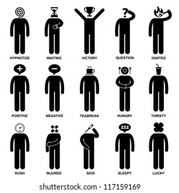 People Man Emotion Feeling Expression Attitude Stick Figure Pictogram Icon