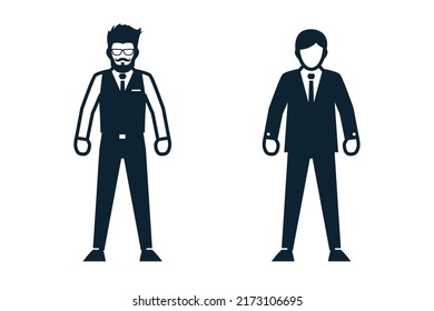 People, Man, Fashion, Clothing icons with White Background