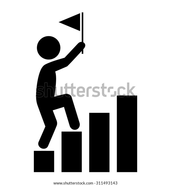 Menschen Mit Flagge Auf Einem Diagramm Stock Vektorgrafik Lizenzfrei