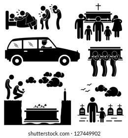 People Man Funeral Burial Coffin Death Dead Died Stick Figure Pictogram Icon