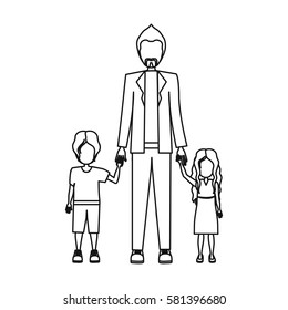 people man with her children icon, vector illustration design image