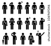 People Man Male Fashion Wear Body Accessories Icon Symbol Sign Pictogram