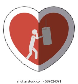 people man practicing boxing icon, vector illustration design