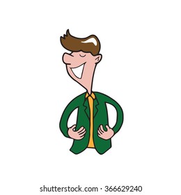 People man smiling cartoon drawing