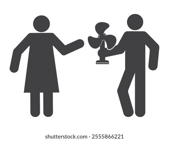 people man and woman with fan ventilator in hand icon 