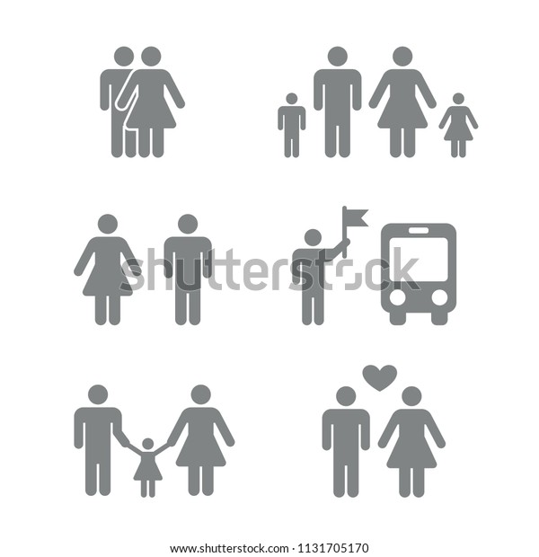 People Man Woman Gender Flat Icon Stock Vector Royalty Free - 