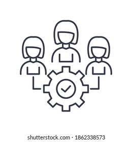 People management concept icon, linear isolated illustration, thin line vector, web design sign, outline concept symbol with editable stroke on white background.