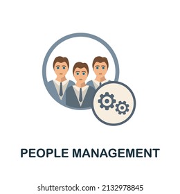 Icono plano de Administración de personas. Signo de elemento coloreado de la colección de reclutamiento. Icono de Administración de personas plana para diseño web, infografía y más.