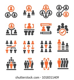 conjunto de iconos de administración de personas,ilustración vectorial