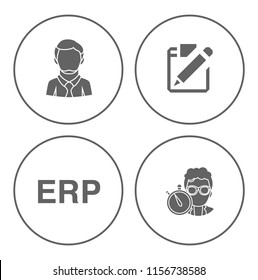 People Management Icons Set - Human Resources - Vector Office Job Team