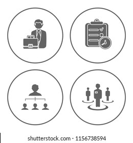 People Management Icons Set - Human Resources - Vector Office Job Team