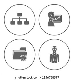 People Management Icons Set - Human Resources - Vector Office Job Team