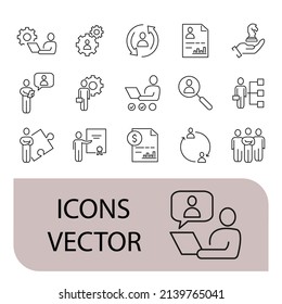 People Management icons set . People Management pack symbol vector elements for infographic web