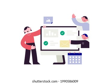 Ilustración de vectores de administración de personas - Ilustración
