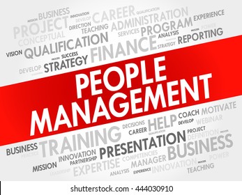 People Management word cloud collage, business concept background
