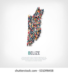 People Map Country Belize Vector