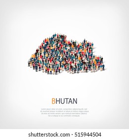 people map country Bhutan vector