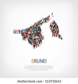 people map country Bruney vector