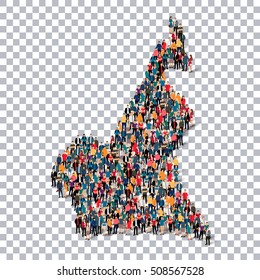 people map country cameroon vector