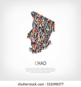 people map country Chad vector
