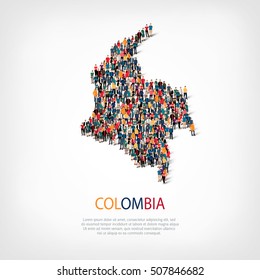 people map country colombia vector