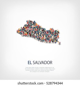 people map country El Salvador vector