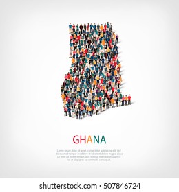 people map country Ghana vector