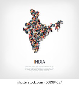 people map country India vector