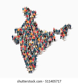 people map country India vector