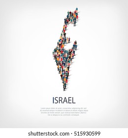 people map country Israel vector