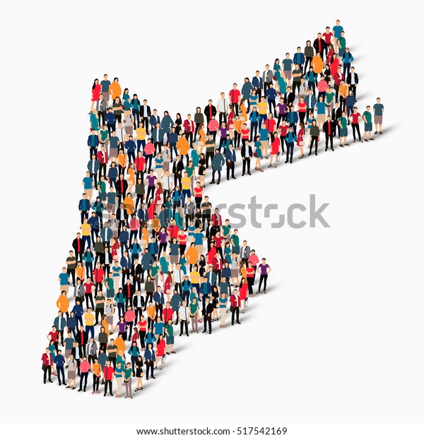 People Map Country Jordan Vector Stock Vector (Royalty Free) 517542169