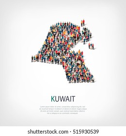 People Map Country Kuwait Vector