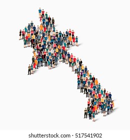 people map country Laos vector